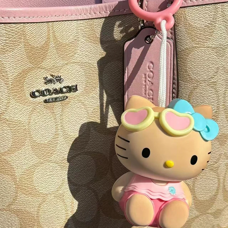 Sanrio Hello Kitty Color-Changing Keychain Y2K Bag Ornament Cartoon keyring Birthday Kawaii Hanging Christmas Halloween Gifts