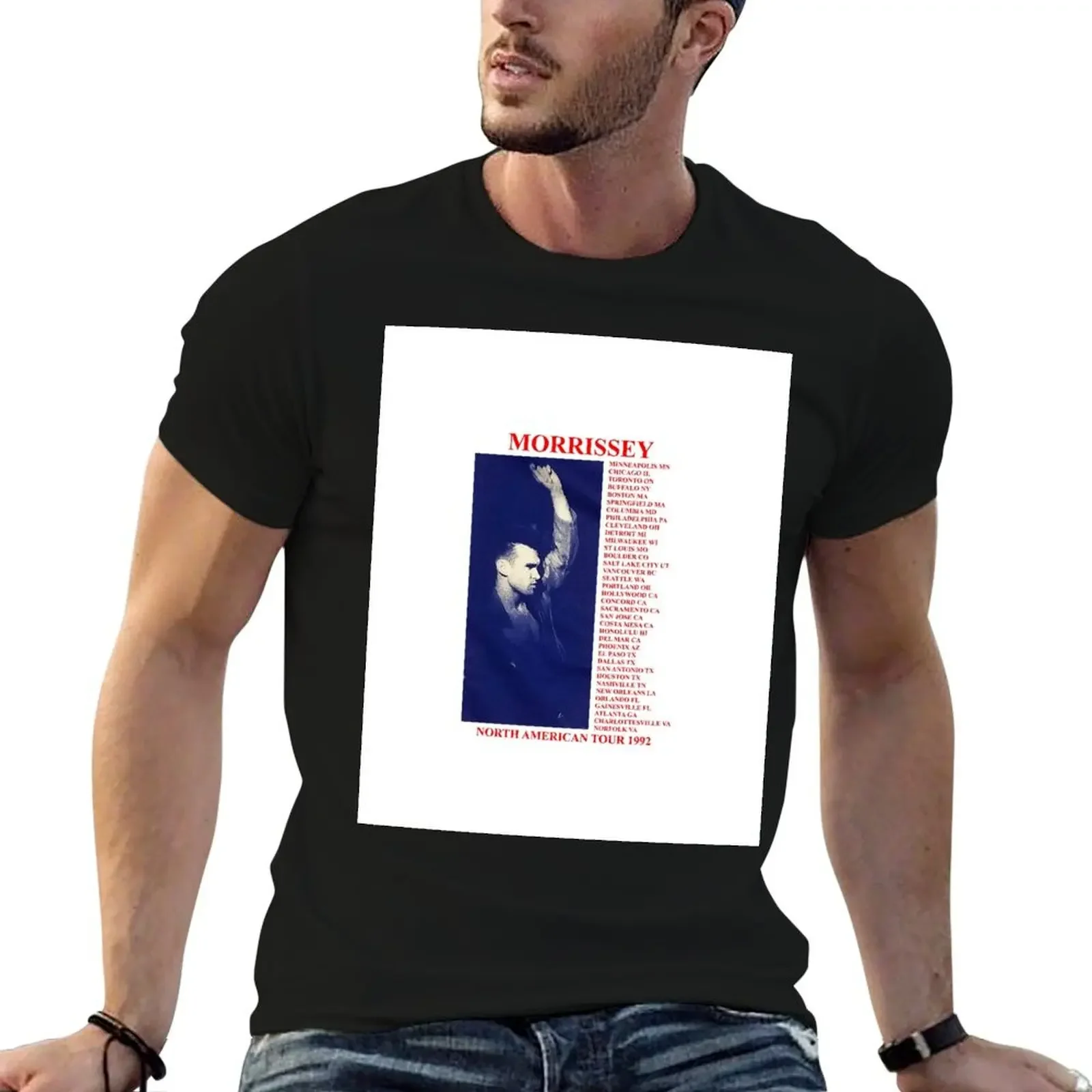 Morrissey Silkscreened 1992 North American Tour T-Shirt rapper graphic tees blacks custom t shirt slim fit t shirts for men