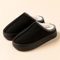 Men's Winter Slippers Fashion Indoor Leisure Warm Soft Sole Outdoor Anti-slip Comfort Women Home Fuzzy Fur Shoes Couple