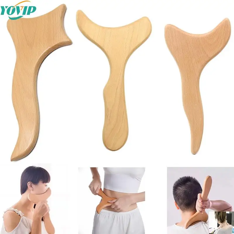 

Wooden Lymphatic Drainage Massager Paddle Manual Anti-Cellulite Gua Sha Tool Muscle Pain Relief Soft Tissue Therapy Device