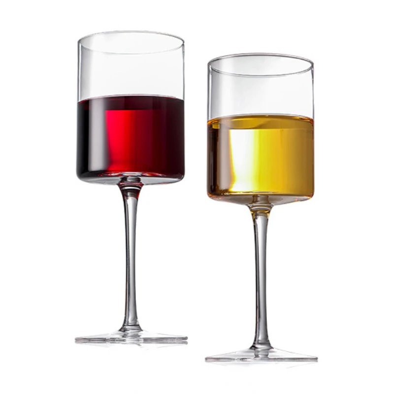 Fine Art 400-450Ml Straight Goblet Red Wine Cup Sparkling Wine Glass Cup Fashion Popular Family Bar Holiday Drinkware Gift