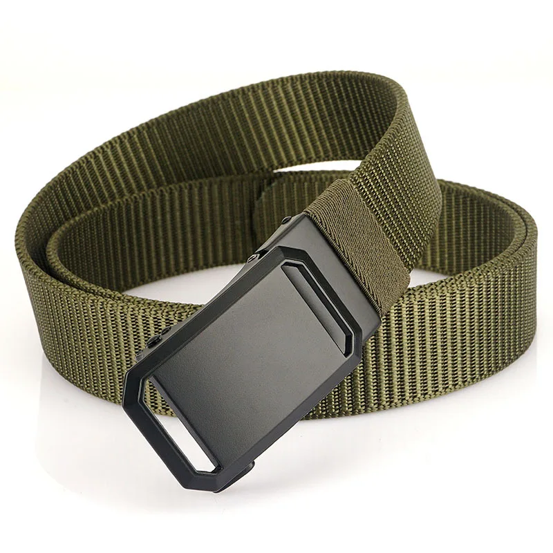 New men's nylon casual automatic buckle men's belt, sturdy and durable inner waistband, smooth waistband