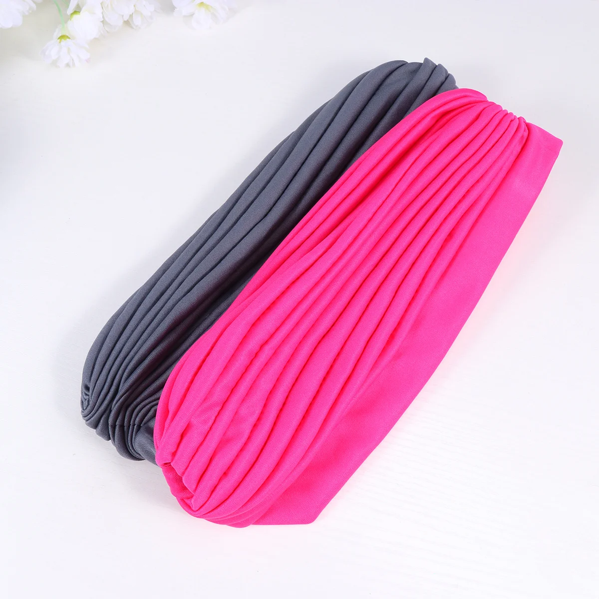 

5 Pcs Chemotherapy Hat Solid Color Headscarf Cross Turban Cap Elastic Headgear Twisted Elasticity
