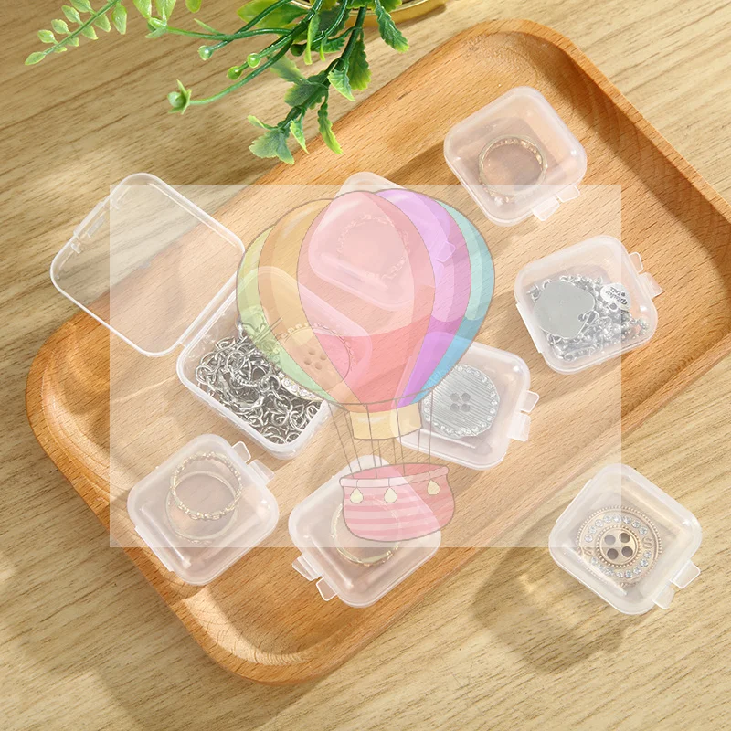 

Коробка для хранения из полипропилена, мини-прозрачный пластиковый чехол, контейнер, квадратная прямоугольная упаковочная коробка для ювелирных изделий, бусин, мелких предметов