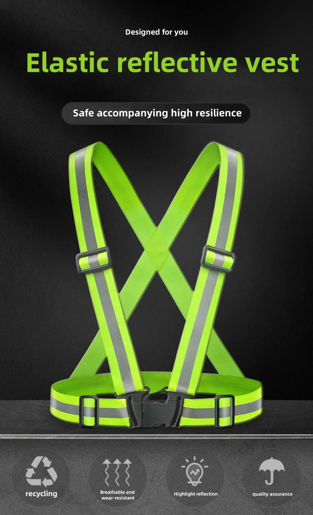 Outdoor Adjustable Safety Vests Night Walking Highlight Reflective Vest Lightweight Biking Safety Straps Waterproof Running Gear image 3
