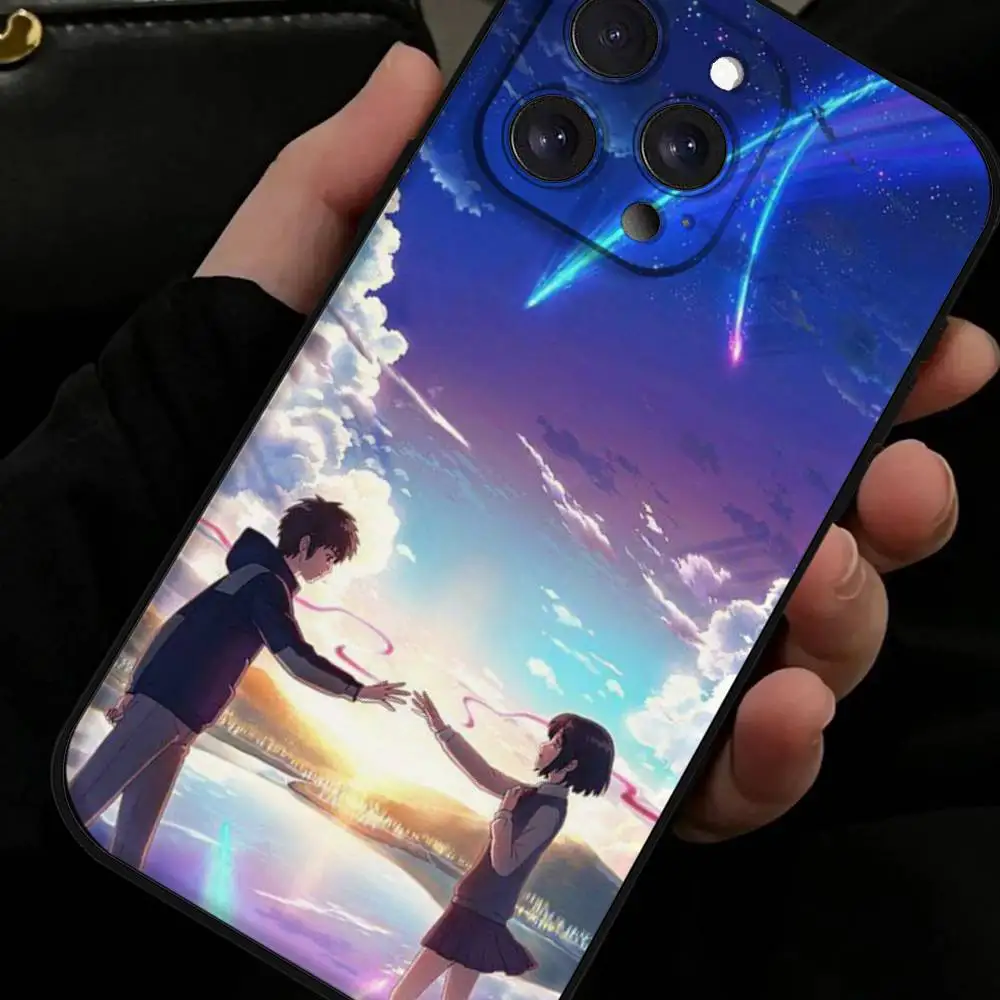 اسمك انمي ياباني جراب هاتف آيفون 17 16 15 14 13 12 11 برو ماكس ميني X XR XS زائد غطاء