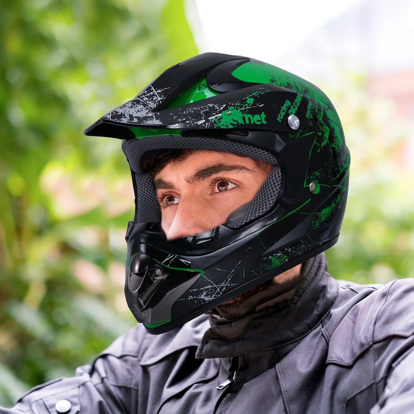 

1Pcs Motocross Durable Shockproof Pc Material Comfortable Breathable Full Face for Dirt Bike Cycling