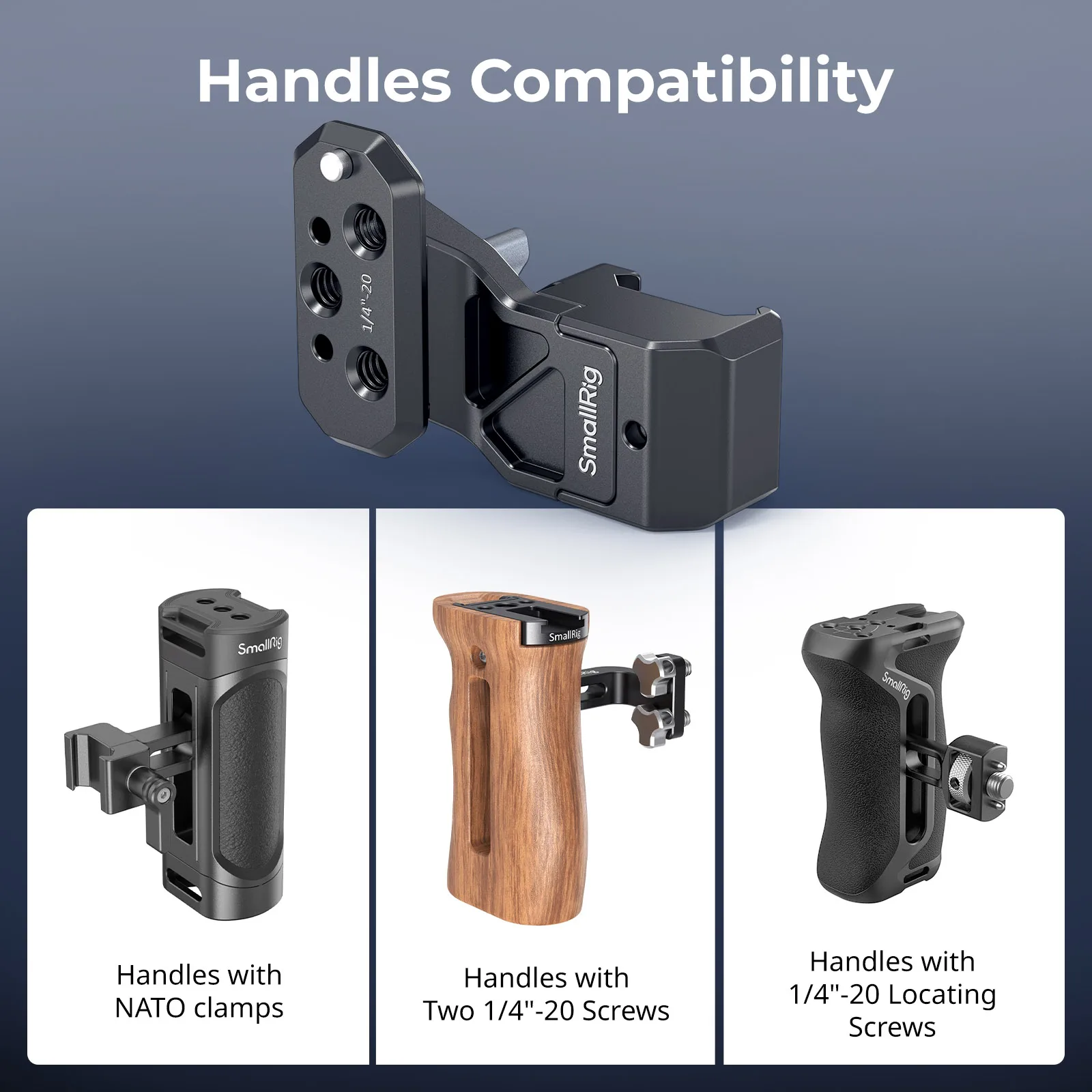 جزء محول تمديد المقبض الجانبي SmallRig مع سعة تحميل مشبك الناتو 10 كجم لمحول المقبض الجانبي مع مشبك الناتو -4458