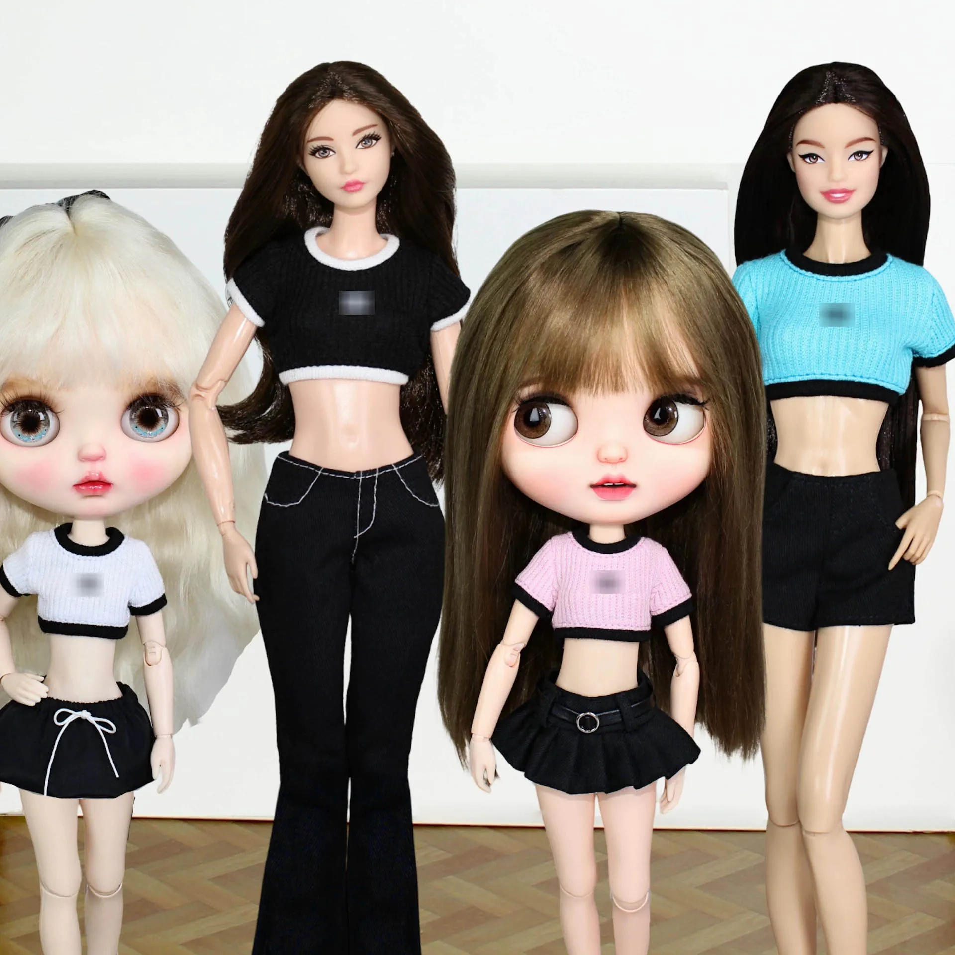 

30cm BJD FR Supermodel Doll Clothes Spice Girls Short Knitted Fashion Top For 1/6 Doll Xinyi Daily Wear DIY Dress Up