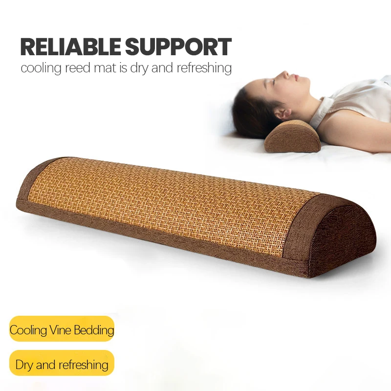 

Подушка из ледяного шелка для поддержки шейного отдела позвоночника, большая полукруглая подушка-валик для ног, подушка для поясничной поддержки для сна в кровати