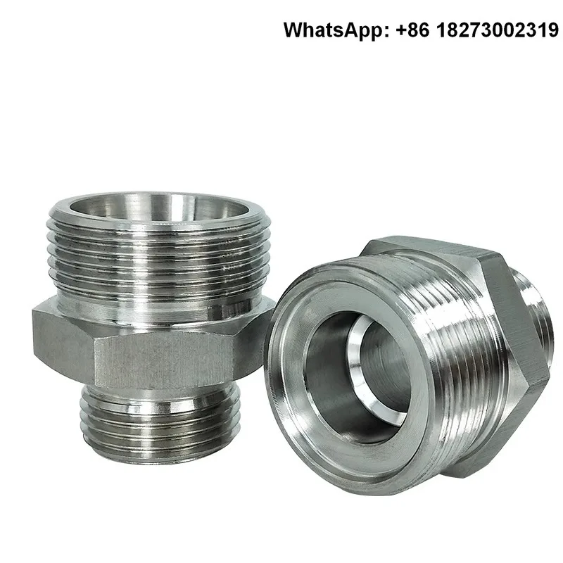 304 stainless steel T984A head hydraulic connector for external thread British straight variable diameter rubber hose adapter