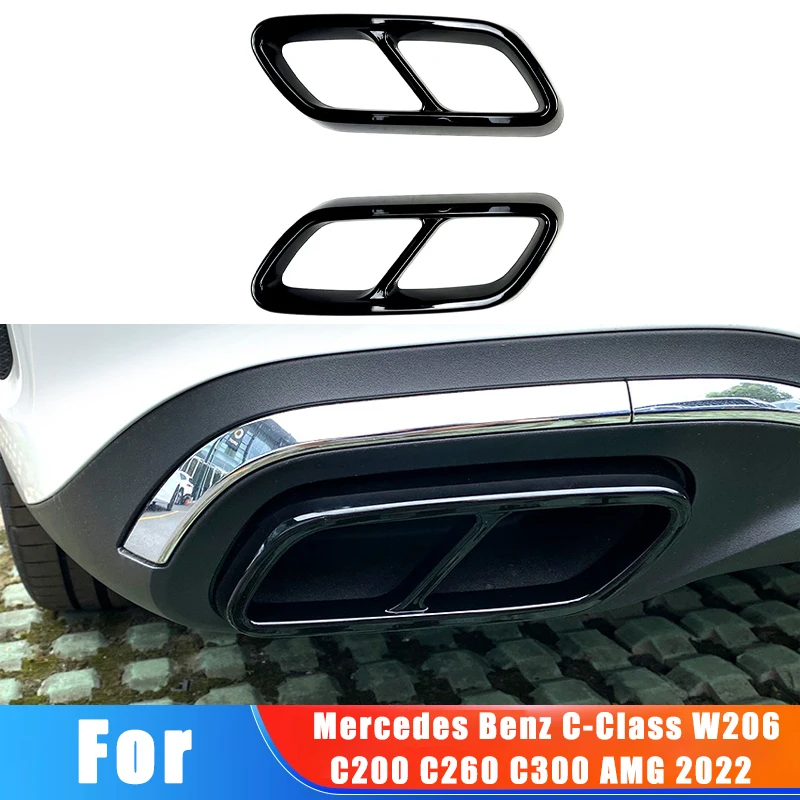 

Для Mercedes Benz C-Class W206 C200 C260 C300 AMG 2022, декоративная рамка для выхлопной трубы, автомобильная наклейка, модификация, аксессуары