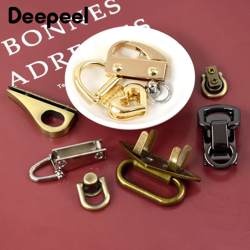 4Pcs Deepeel Bag Side Clip Buckles Metal Chain Handbag Strap Hanger Connector Hook Clasp Handle Leather Belt Buckle Accessories
