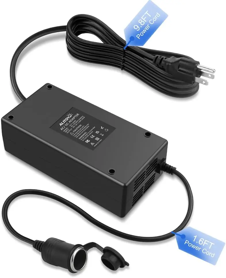 

AC to DC Converter 110V to 12V 20.8A 250W Car Plug to Wall Plug Adapter for Tire Inflator Refrigerator Vacuum Cleaner