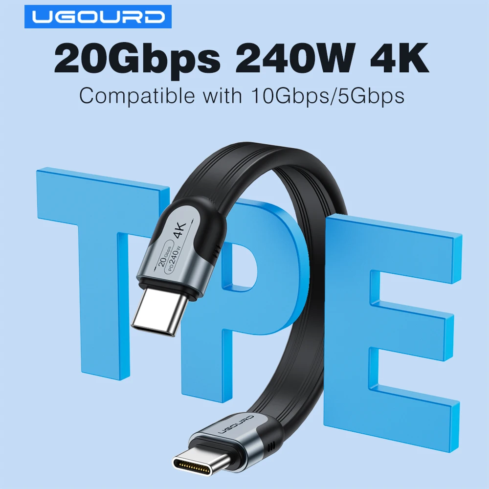 New 20Gbps USB-C Data Cable Type C to C External Hard Disk USB3.2 Gen2 * 2 Cable Ultra-fast charging 240W for SSD Tablet USB3.1