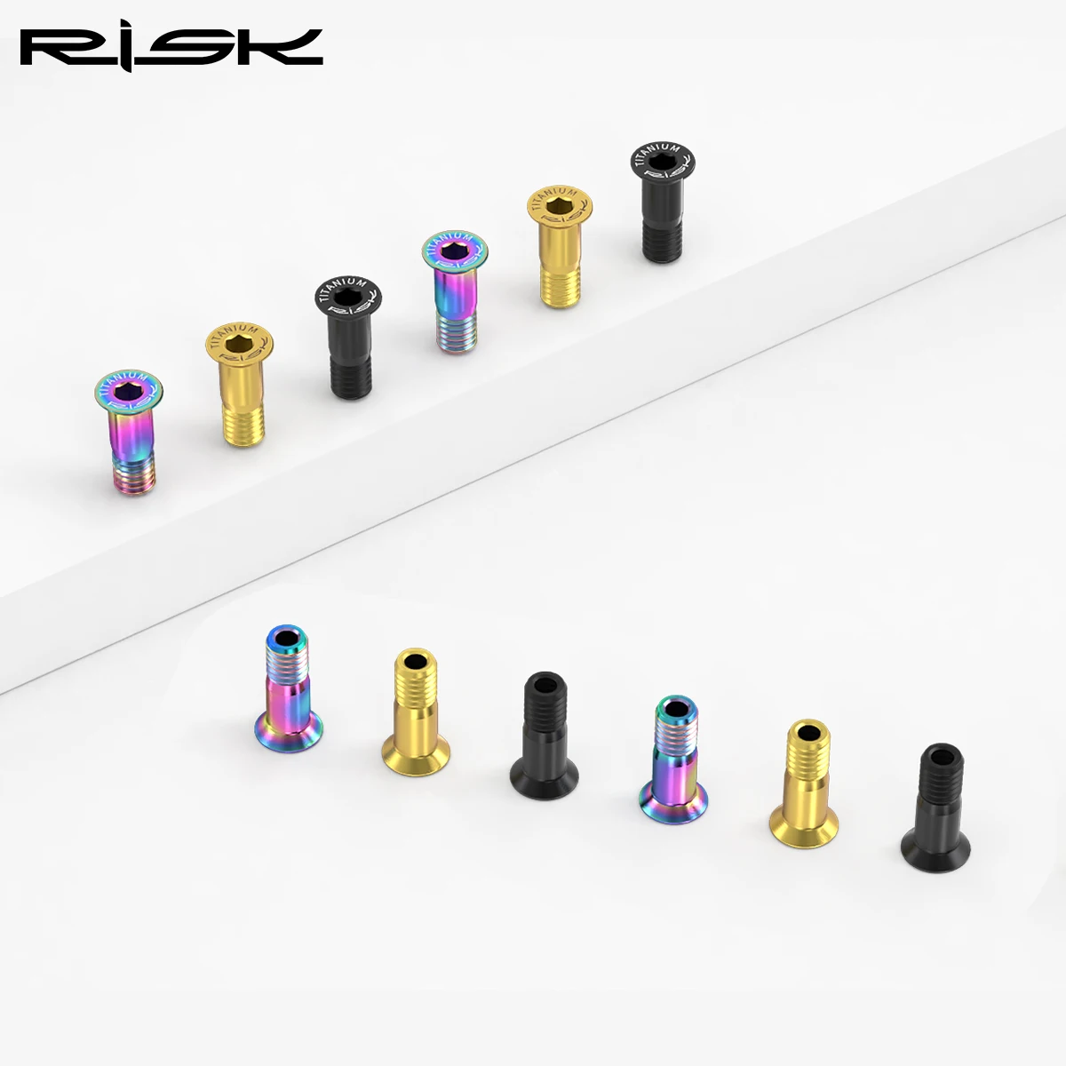 Risk 1pair MTB Road Bike Rear Derailleur Jockey Wheel Bolts Guide Pulley Screws, Titanium Alloy Bicycle Guide Wheel Bolts M5