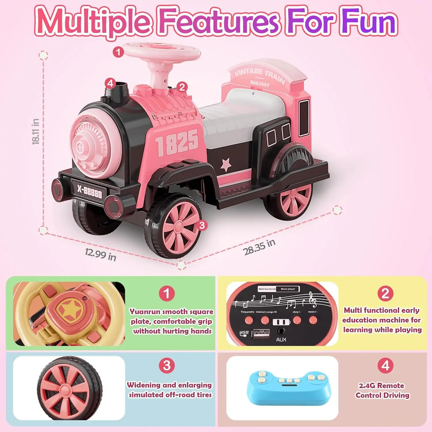 Voiture électrique pour enfants, jouets 12V pour tout-petits de 1 à 3 ans, voiture pour bébés avec télécommande, Carros eléctricos para niños avec M