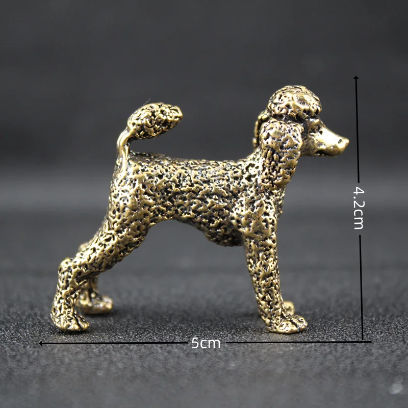 Brass Copper poodle dog Office Desktop Ornament Living Room Decoration Craft m897