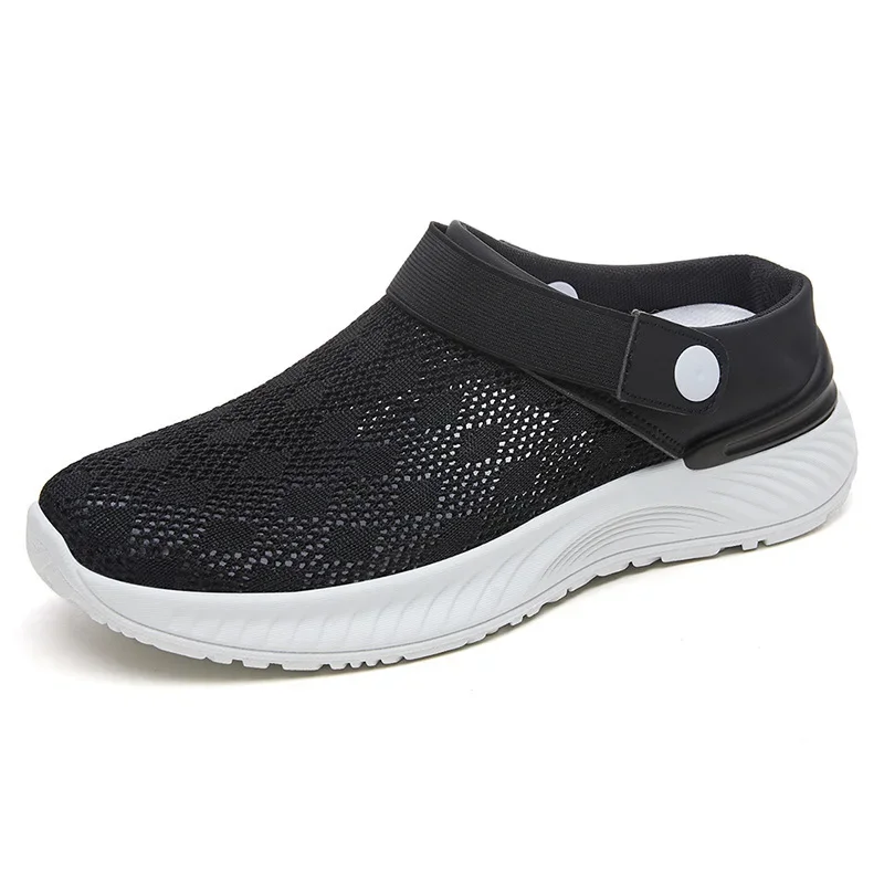Breathable half drag women's shoes with soft sole, lazy soft sole, one foot casual shoes