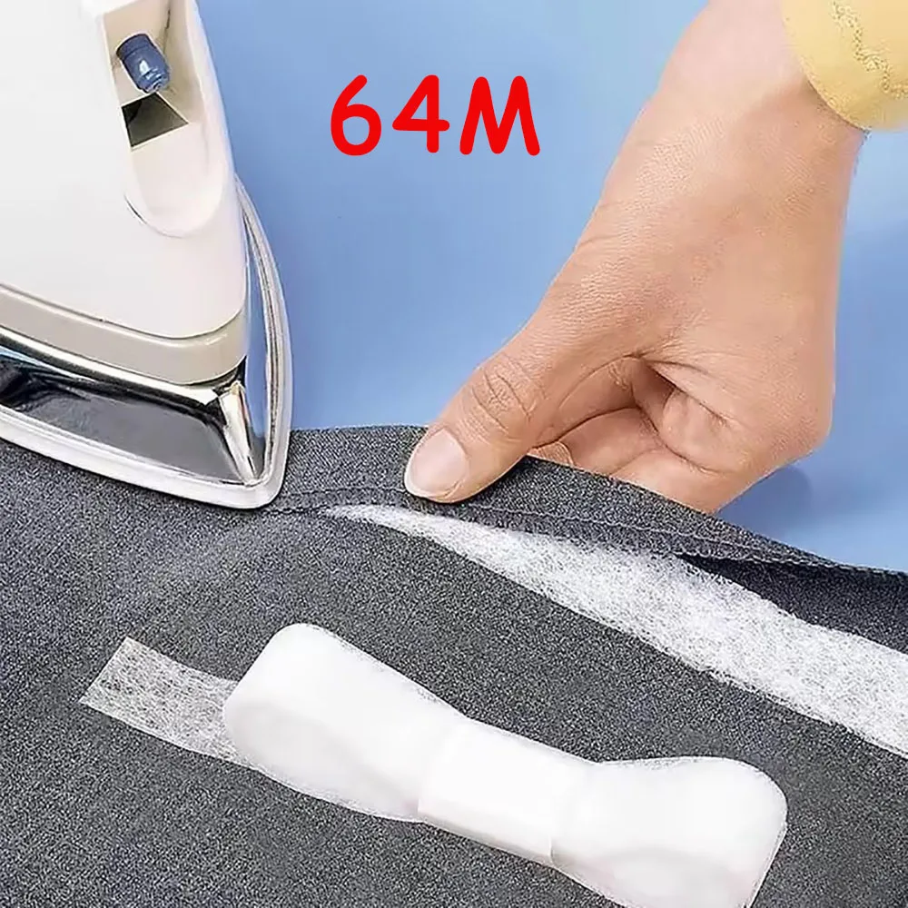 

64M Pants Self-Adhesive Edge Shorten Paste Double-Sided Tape，Diy Tool For Jean Clothes Length Shortening Tape，Fabrics For Sewing