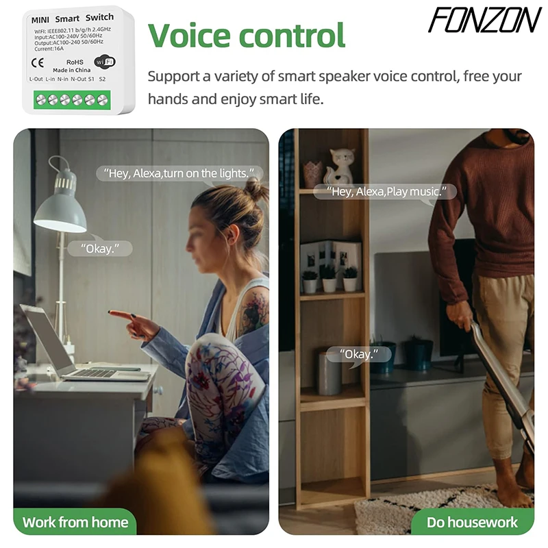 HomeKit Tuya ZigBee WiFi Smart Switch Module with Power Monitor 16A DIY Wireless Remote Control Light Switches Alexa Google Home