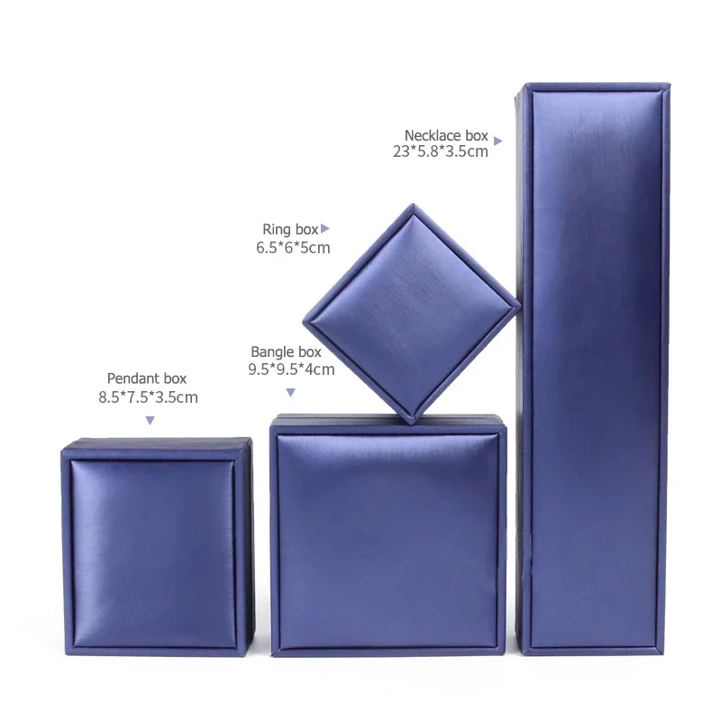 Luxury Wedding Ring Gift Packaging Box Brused PU Leather Case Jewelry Pendant Necklace Bracelet Display Storage Organizer Casket