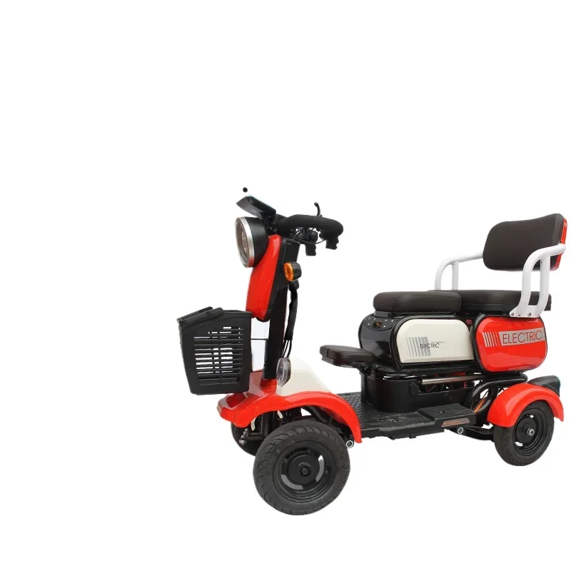 yjq elderly scooter four-wheel electric household double elderly parent-child battery moped