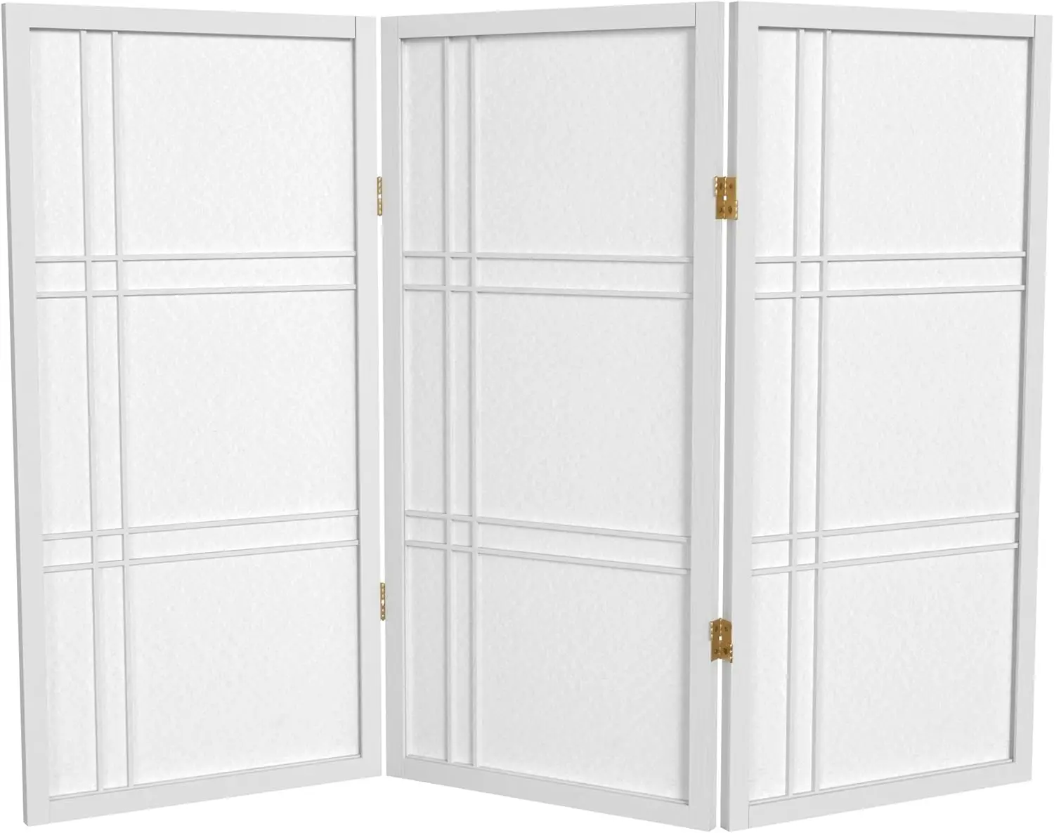 شاشة شوجي بيضاء مزدوجة الصليب بطول 3 أقدام مع 3 ألواح، مقسم غرفة أنيق #1