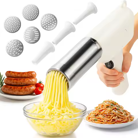3-in-1 Electric Potato Ricer, Pasta Maker &amp; Sausage Stuffer for Home Kitchen - Easy to Use