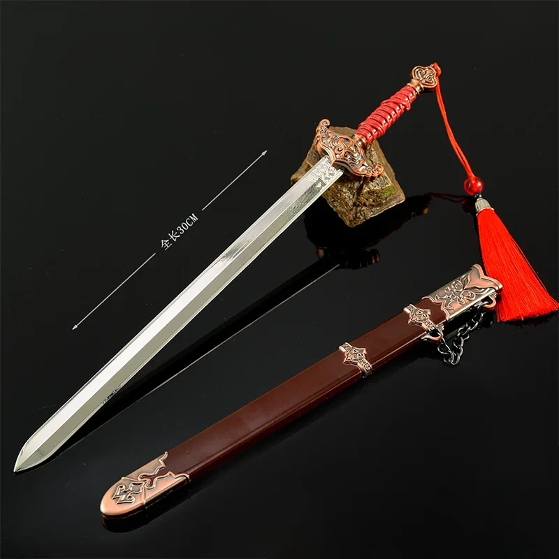 Figura de Naraka Bladepoint de 30cm, periféricos de juego, espada de caballero, juguete revestido, espada decorativa, artesanía de Metal, colecciones de modelos, regalo