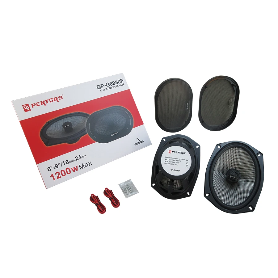 Altavoz coaxial para coche de fibra de vidrio de 6x9 pulgadas, NOM 80W, Máx. 1200W, imán de 110mm, 4 ohmios, 91dB, con tweeter de 20 bobinas y woofer de 25 bobinas