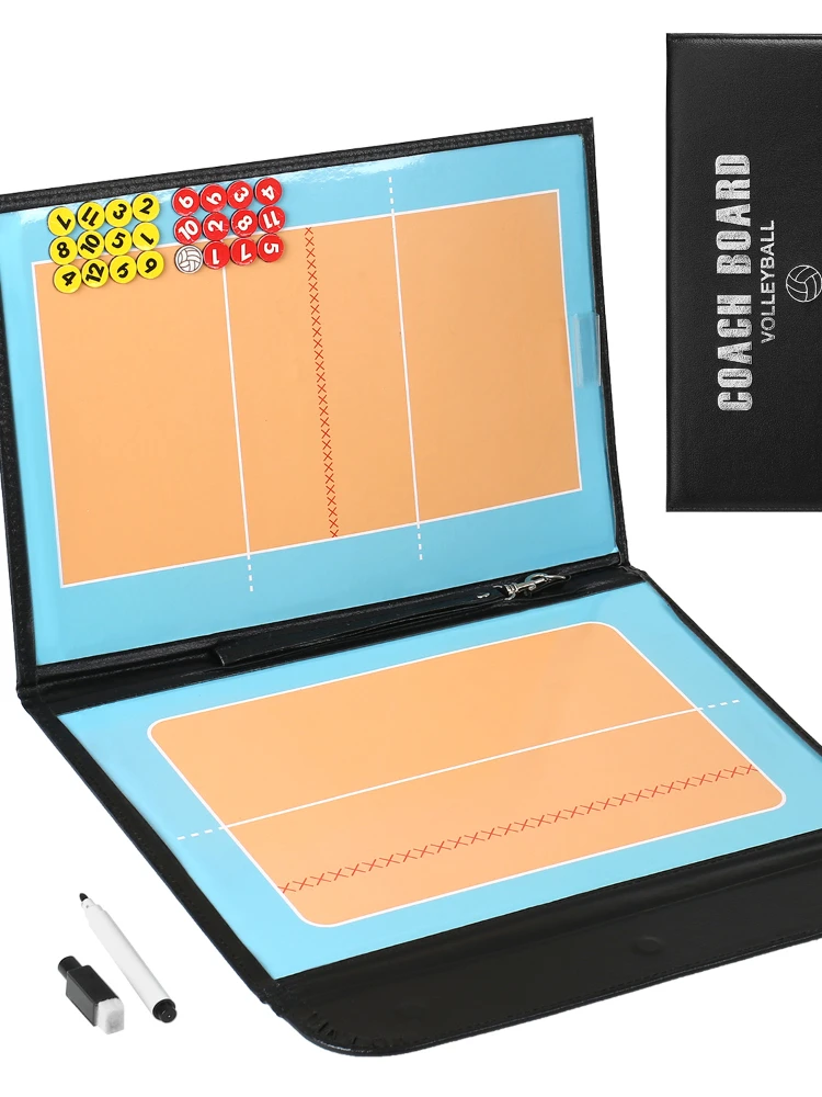 Foldable Volleyball Magnetic Tactic Board Coaching Strategy  with Marker  Equipment Pieces and 2-in-1 Pen