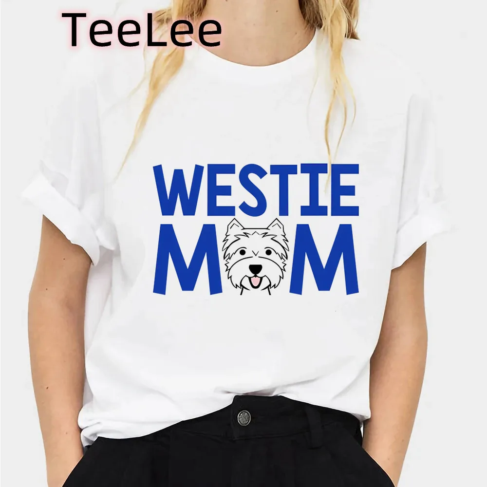 Aesthetic Funny Westie Highland Print Female T-shirt 90s Harajuku Kawaii Dog Tshirt Summer Fashion Women's Top T Shirt