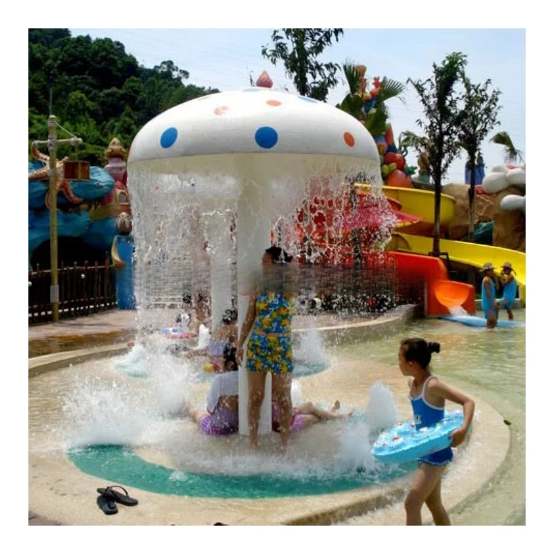 water park equipment swimming pool toys for adult and children 1.8m diameter fiberglass mushroom waterfall