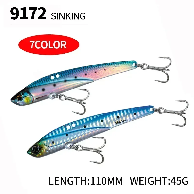 45g 110mm Vibration Fishing Lures Vib Metal Jig Jerkbait Spinnerbait Ascesorios Pesca Whopper Plopper Bass Japanese Fishing Lure