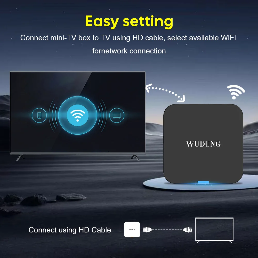 WUDUNG W01 Mini Android 10 Allwinner H313 Smart TV Box 2.4G Wifi 4K HD Set Top Box Media Player 2GB 16GB
