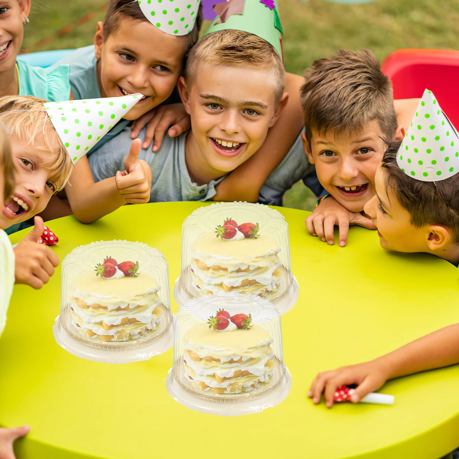 

10 Pcs Cake Cheese Storage Box Bakery Containers with Lids Carriers Plastic for Baking Dessert Clear Round Transport Cheesecake