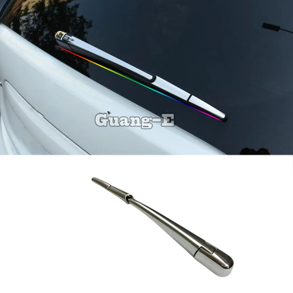 

For Nissan Leaf 2017 2018 2019 2020 2021 Car Body Detector Trim ABS Chrome Rear Glass Wiper Nozzle Cover Tail Window Frame 4pcs