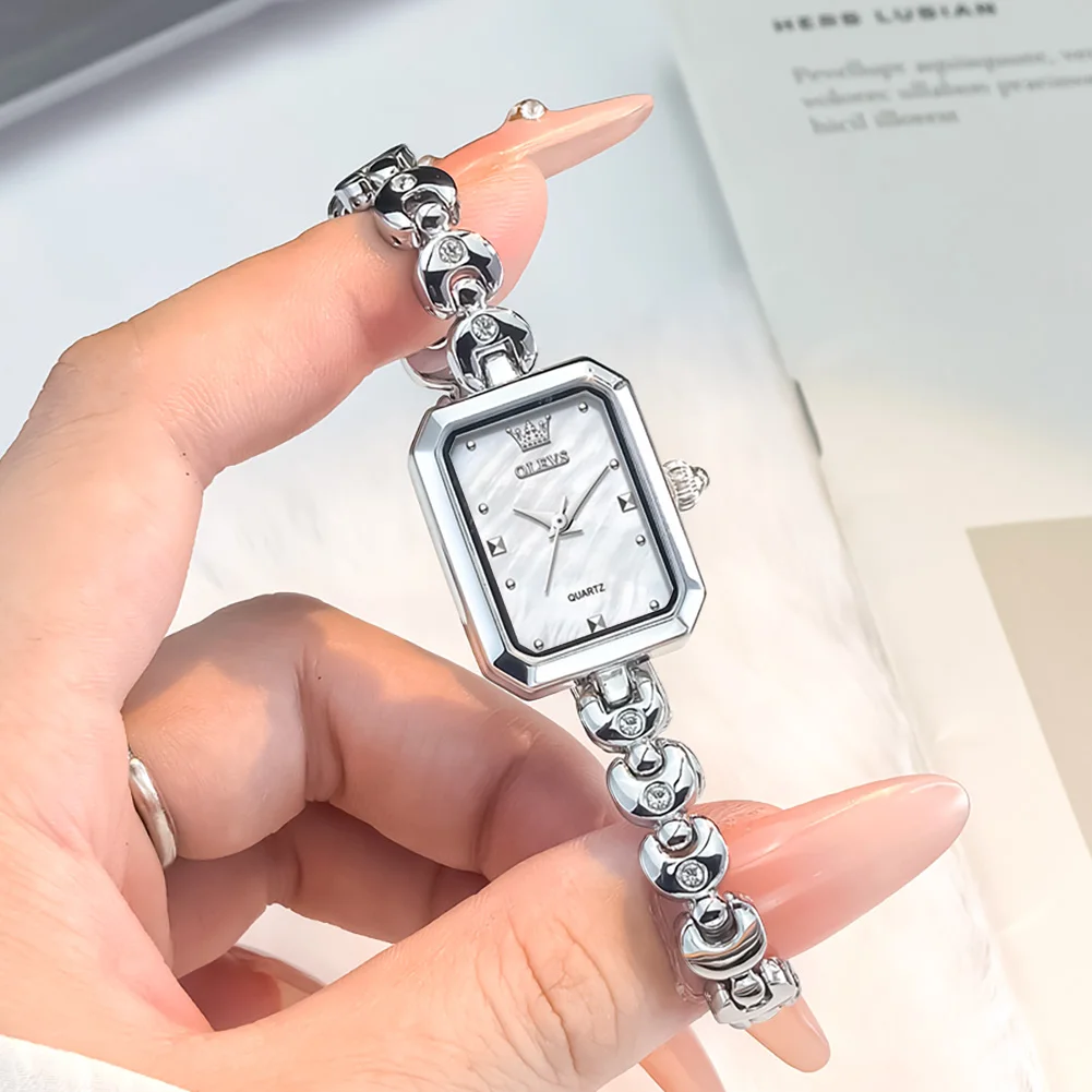 Reloj Mujer OLEVS العلامة التجارية الفاخرة الأصلية الكوارتز النساء الساعات موضة الفضة حزام السيدات ساعة رومانسية صديقة هدية