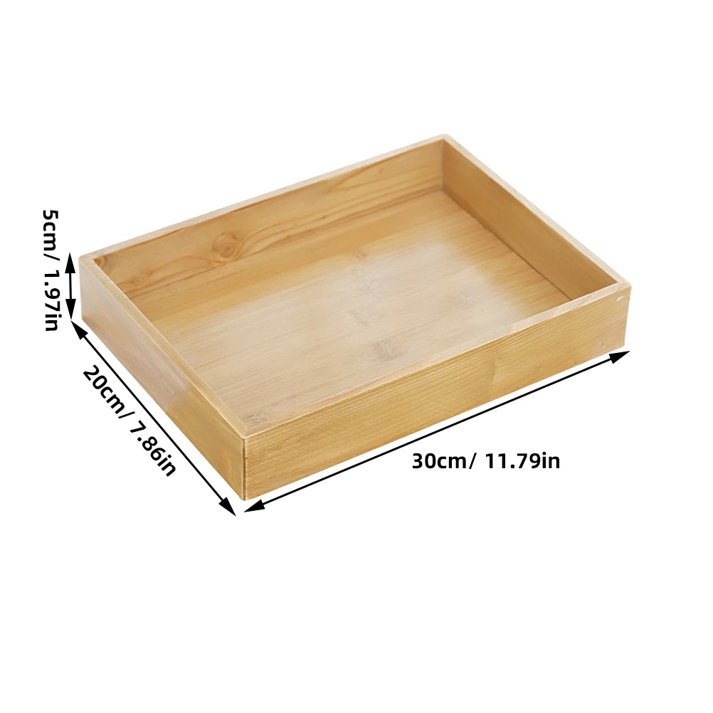

Wooden Tea Rectangular Platter Lightweight Classic Home Decoration Party Catering Rectangular Tea Tray Storage Retro