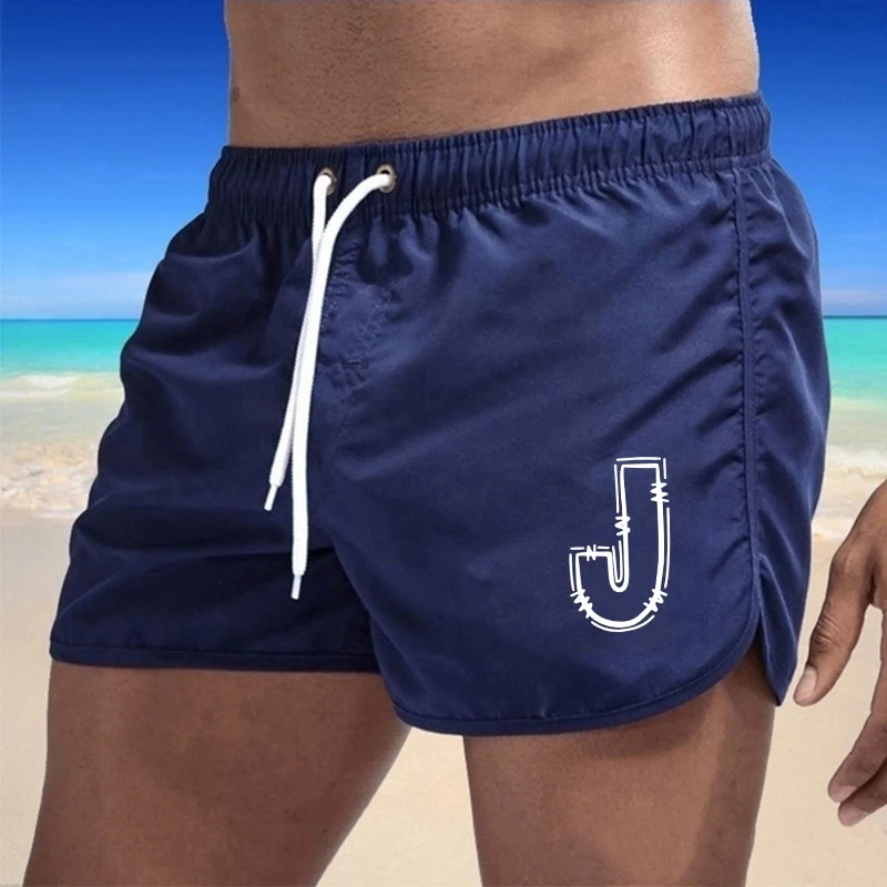 

Summer Men's Shorts Beach Trunks Swim Gym Pants Daily Quick Drying Swimming Homme Surf Ventilate Drawstring Fashion Sport Casual