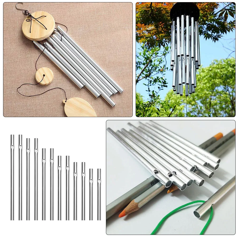 12 Pcs Wind Chime Accessories Temple Bell Chimes DIY Material Aluminum Tube Sturdy Pipe