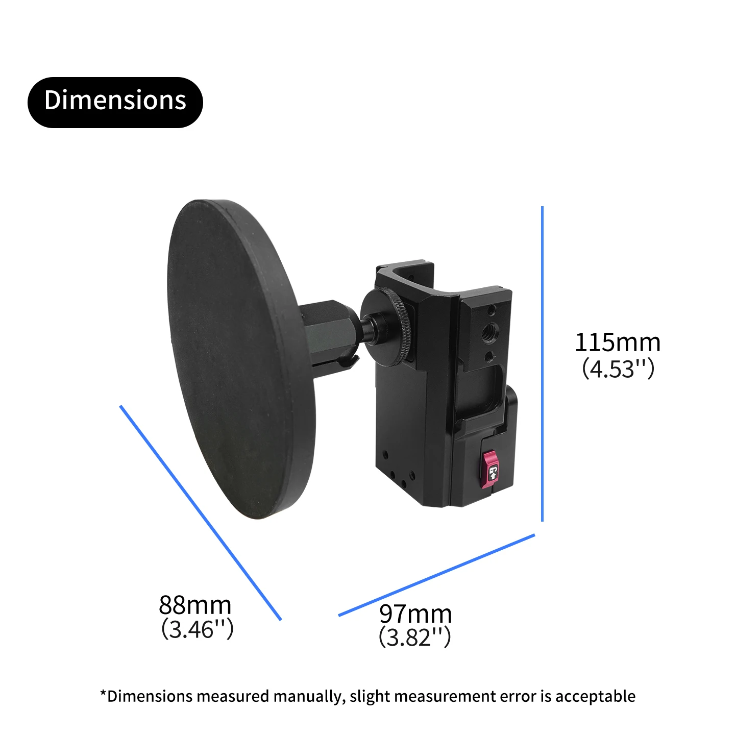 Magnetische Saughalterung für DJI Osmo Pocket 4 Pro Gimbal Aluminium-Käfig Magnetbasis 360° ° Kugelkopf für Metall-Oberflächenhalterung – Detail 21