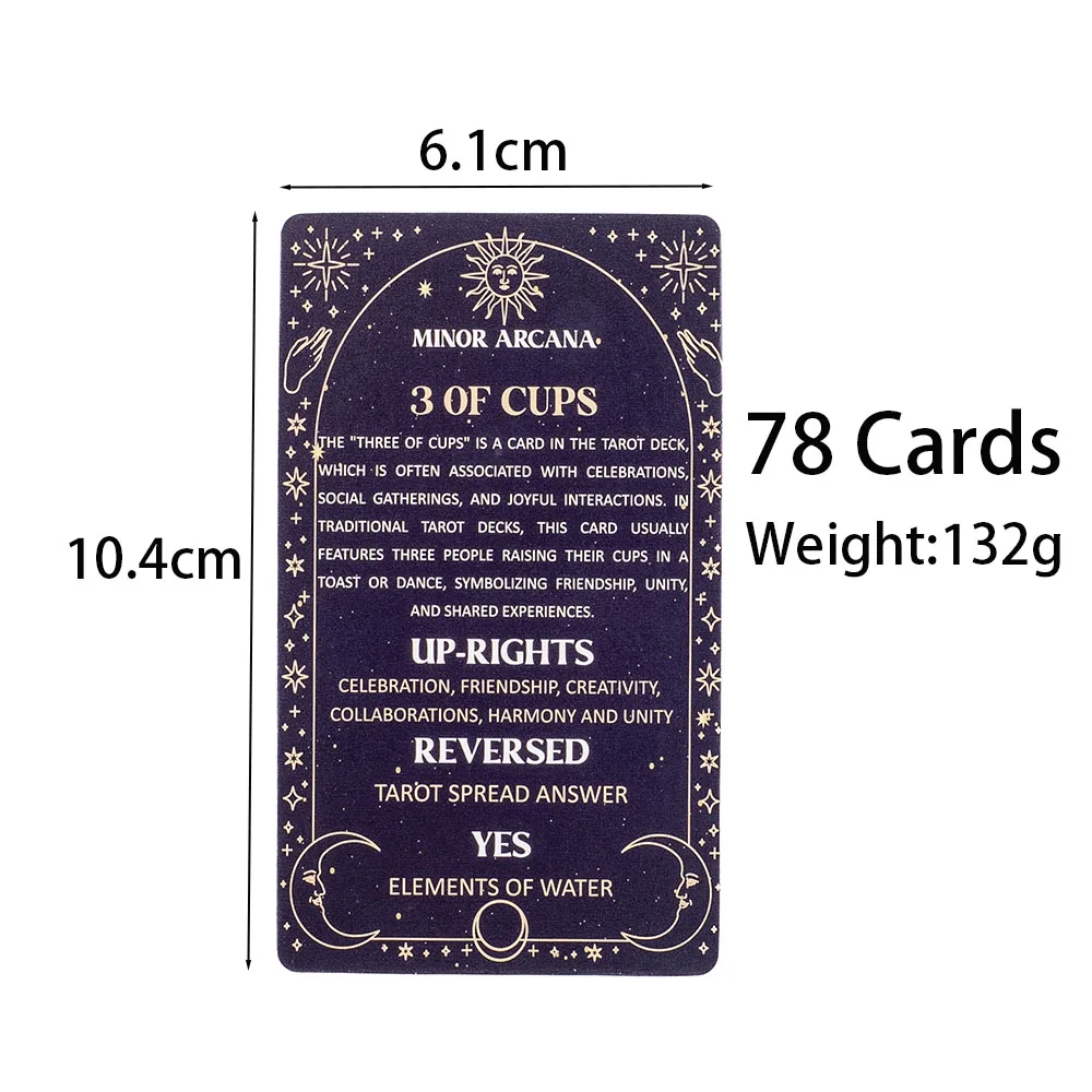 Meaning Tarot Cards Fortune Telling Divination Cards English Version 78 Card Deck Beginner Learning Deck for Board Playing Games