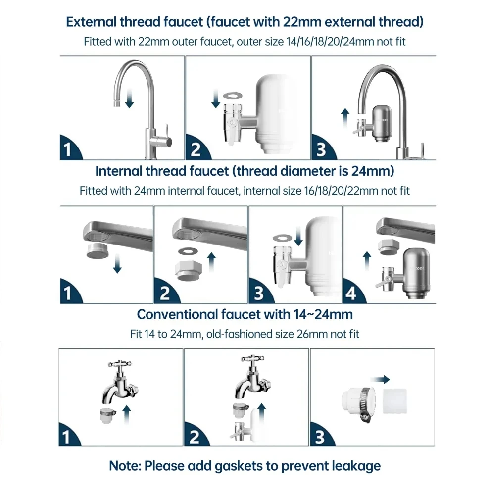 Vortopt Stainless Steel Faucet Drinking Water Filter for Kitchen Accessories Tap Filtro Water Filtration Purifier 500 Gallons