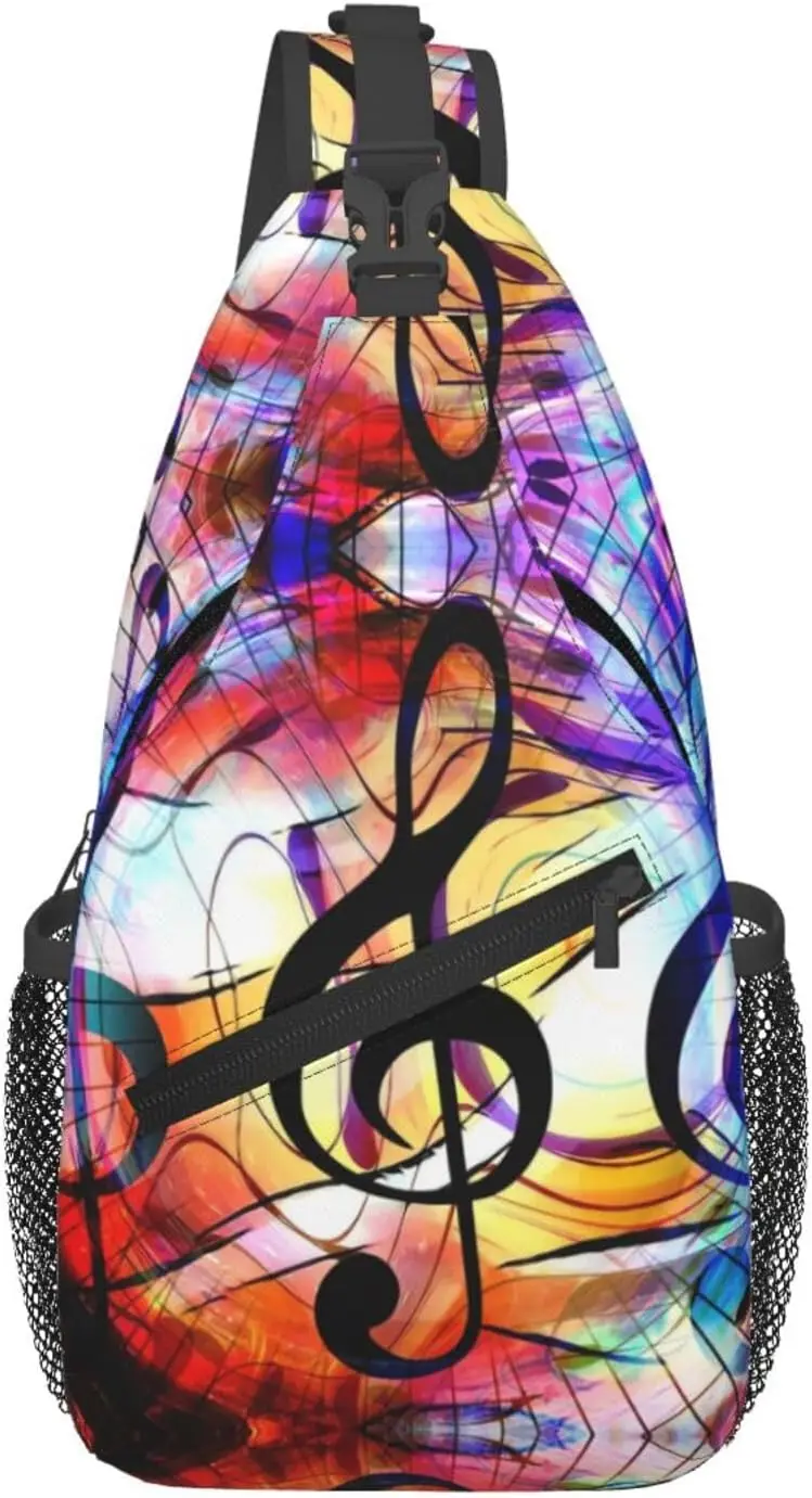 

Music Backpack for Women Men Music Note Sling Bags Travel Hiking Camping Daypack Shoulder Bag