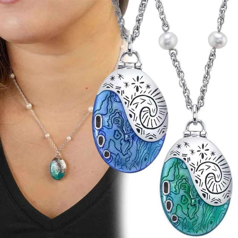 Image of Anime-Film Moana Waialiki Cosplay Halskette Legierung Emaille Perlen Öffnungsanhänger Choker Kette Mädchen Schmuck Accessoire Requisite