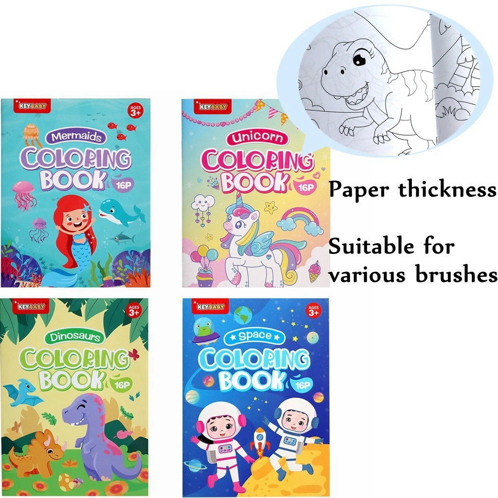 16 pagine ragazzi ragazze libri da colorare per bambini Mermaid Dinosaur Unicorn Baby Drawing Book School Early Education Stationery Toys