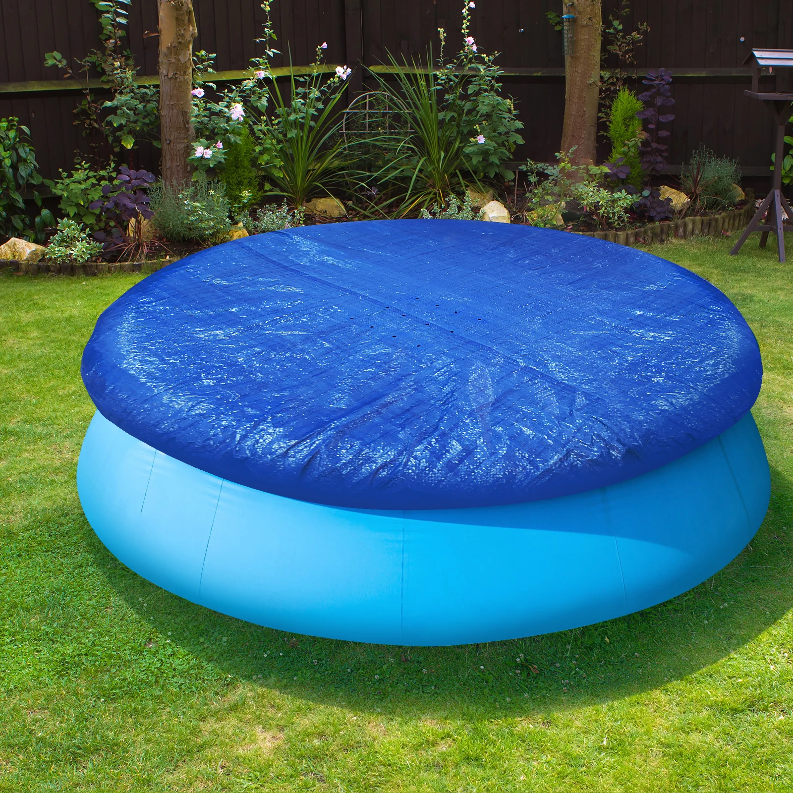 210cm Swimming Pool Cover Dustproof Rainproof for Round Frame Pools Durable Easy Storage Garden Family Use 210 Cm Pool Cover