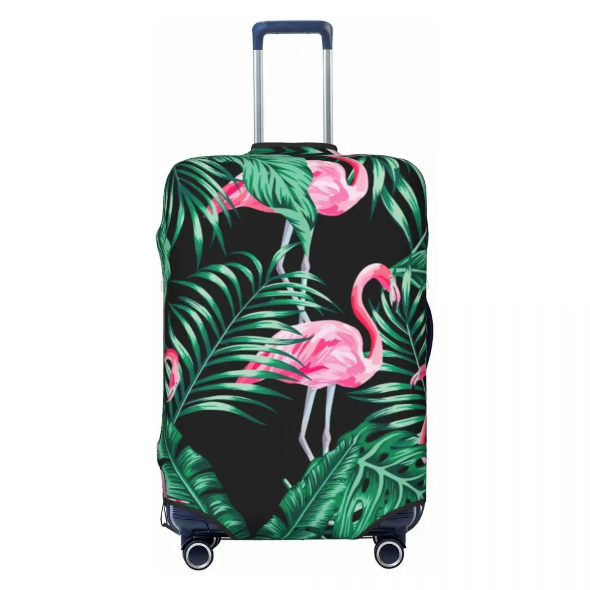 Flamingo And Jungle Print Suitcase Cover Cute Leaves Elastic Travel Protector Luggage Supplies Flight